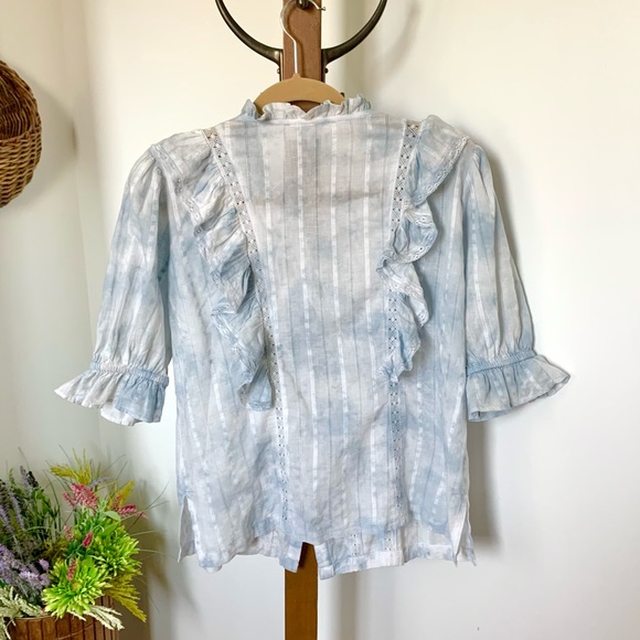Erica Wilson Nantucket Jaja Ruffle Top blue tie dye - Picture 4 of 15